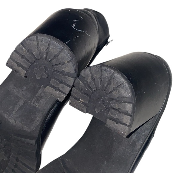 Forever 21 Black Faux Leather Ankle Boots, Size 10 - Picture 12 of 15